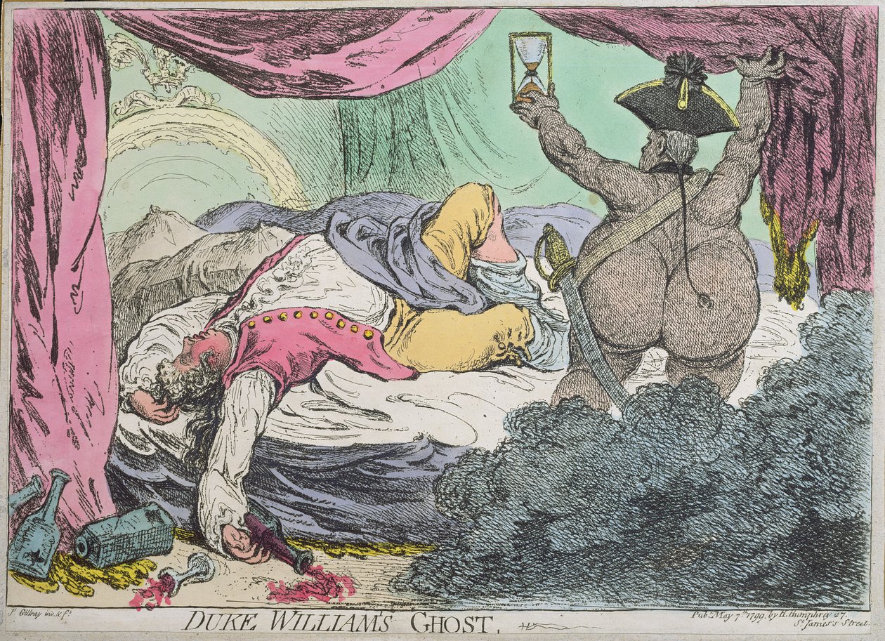 Duch księcia Williama, wydany przez Hannah Humphrey w 1799 roku (akwaforta ręcznie kolorowana) autorstwa James Gillray