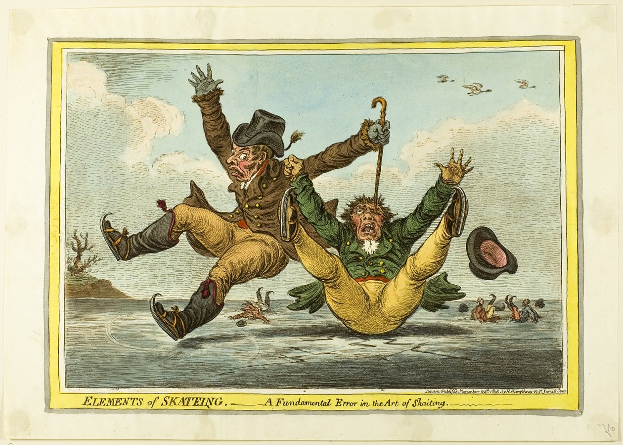 Elementy skateingu: Podstawowy błąd w sztuce skatingu autorstwa James Gillray