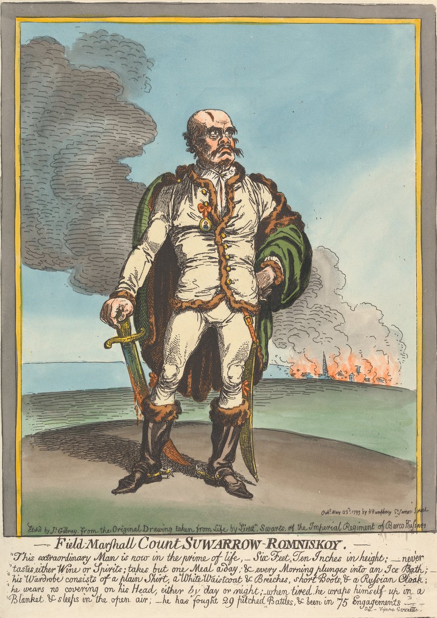 Marszałek polowy hrabia Suwarrow-Rominskoy --- autorstwa James Gillray