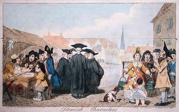 Znaki flamandzkie, wydane przez G. Humphreya w 1793 r. (rycina ręcznie kolorowana) autorstwa James Gillray