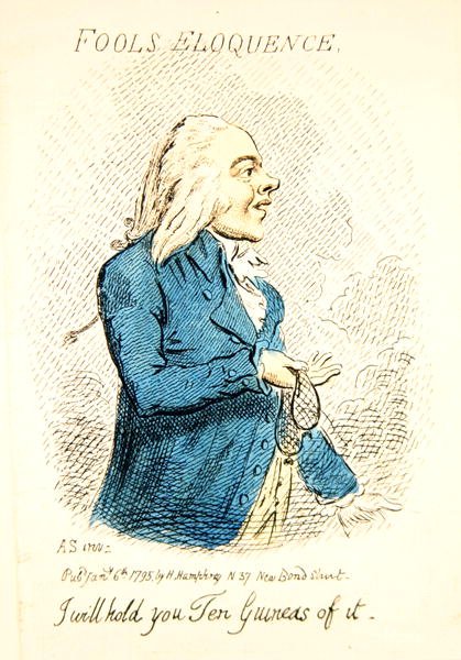 Fools Eloquence, wyd. Hannah Humphrey w 1795 r. (rycina ręcznie kolorowana) (szczegóły z 191281 r.) autorstwa James Gillray