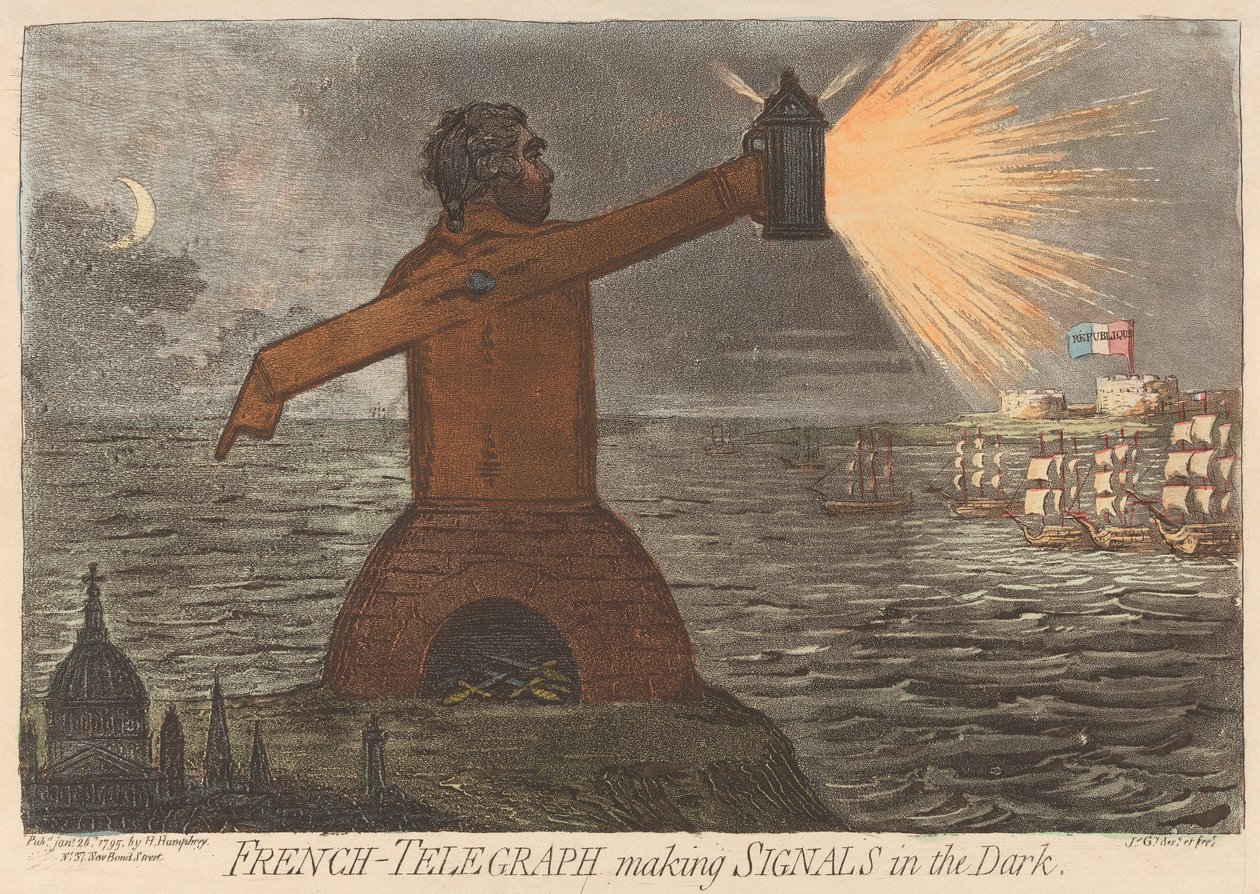 Francuski – „Telegraph”: Sygnalizacja w ciemności autorstwa James Gillray