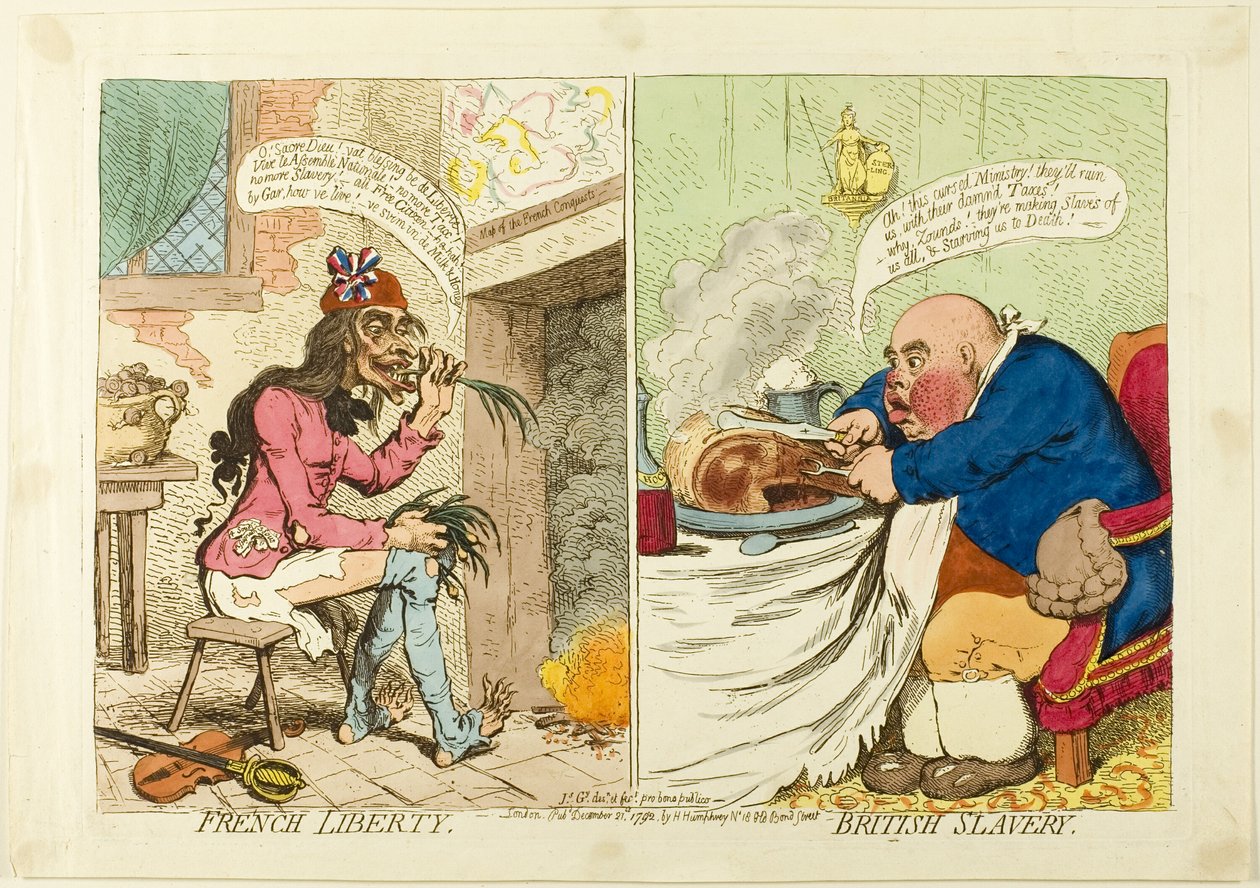 Francuska wolność, brytyjskie niewolnictwo autorstwa James Gillray