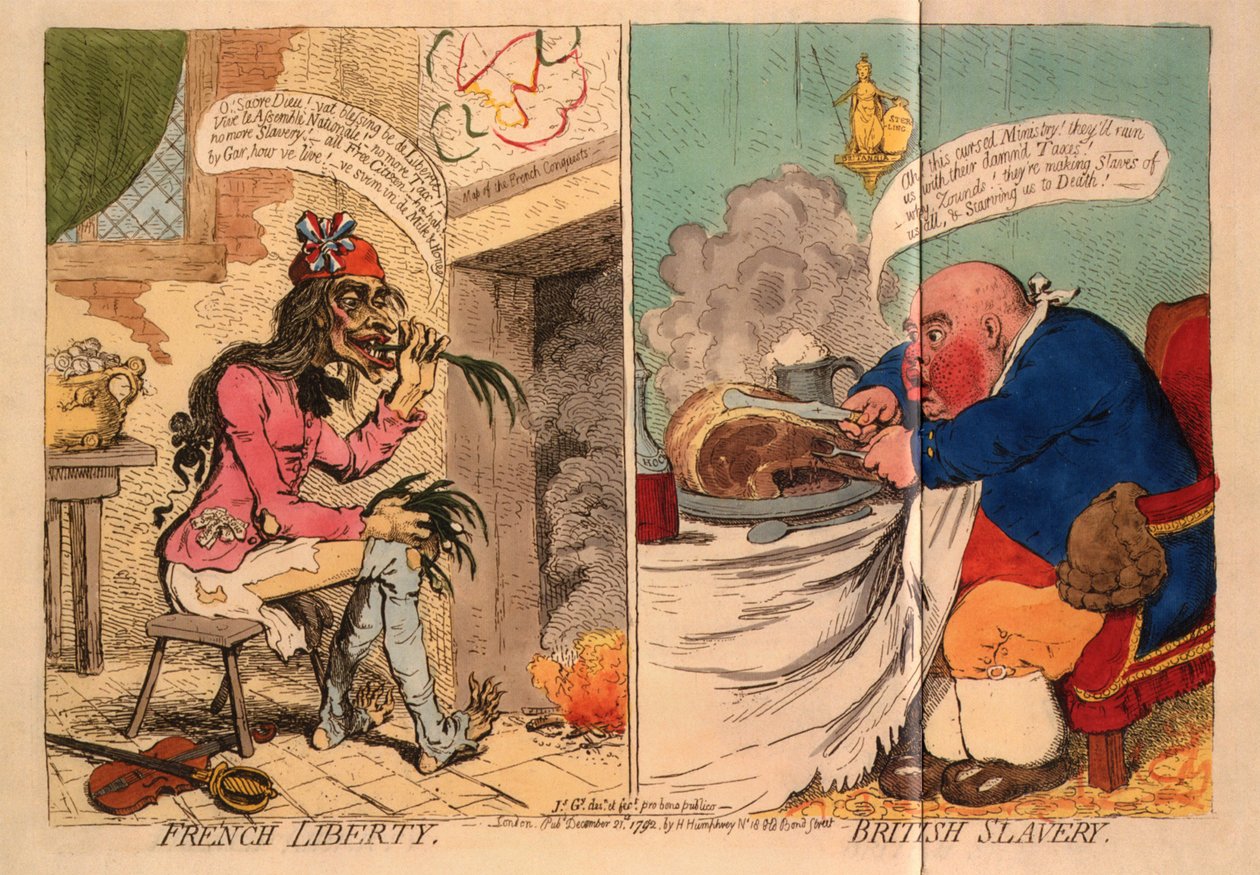 Wolność francuska. Niewola brytyjska, 1792 autorstwa James Gillray