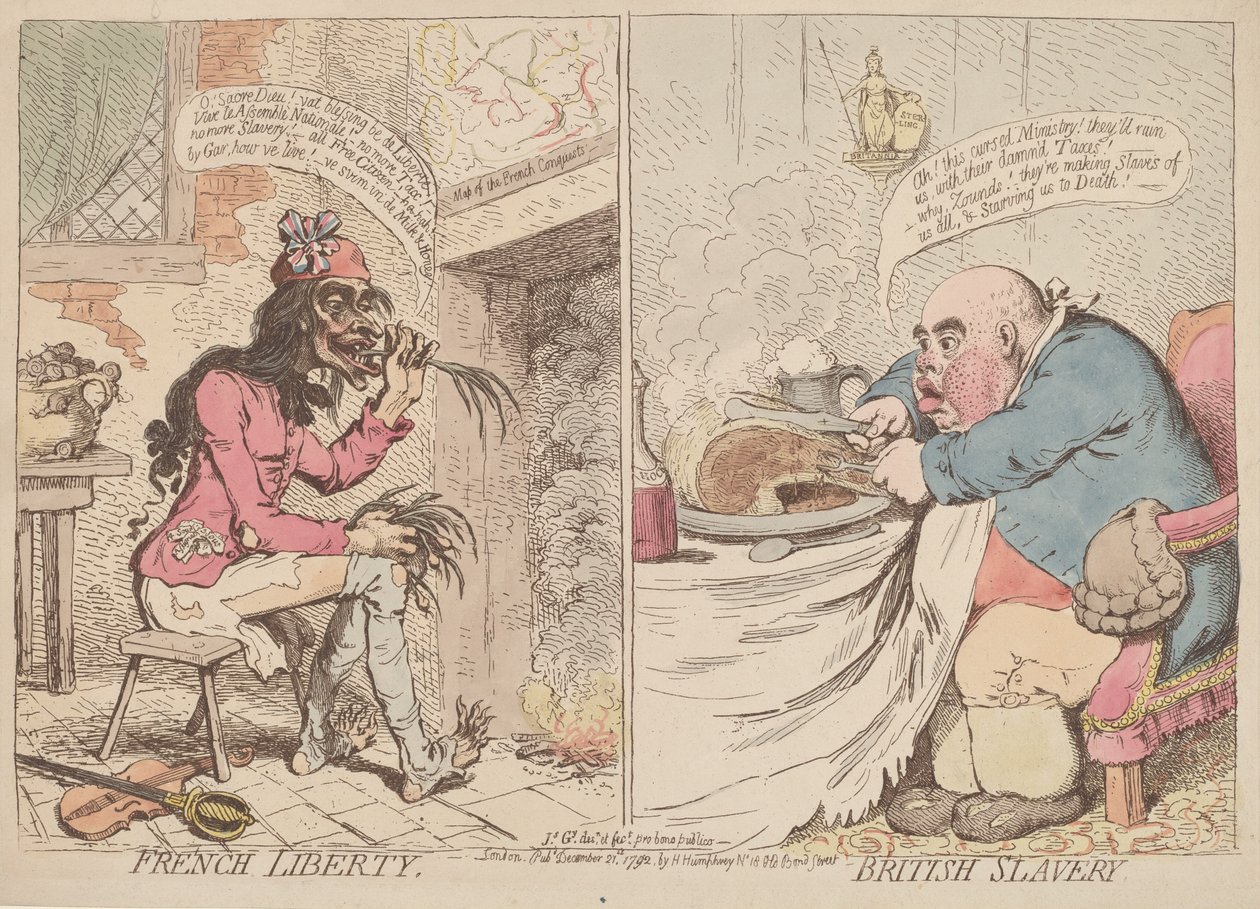 Wolność francuska i niewolnictwo brytyjskie autorstwa James Gillray