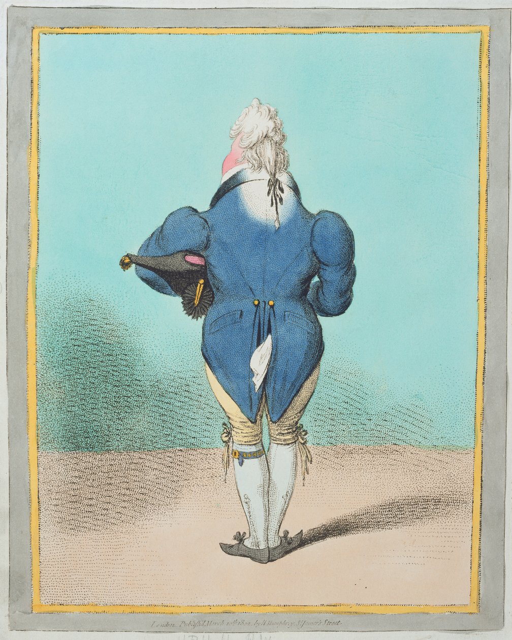 J.Ś. Książę Walii (1762-1830) wydany przez Hannah Humphrey w 1802 r. (akwaforta ręcznie kolorowana) autorstwa James Gillray