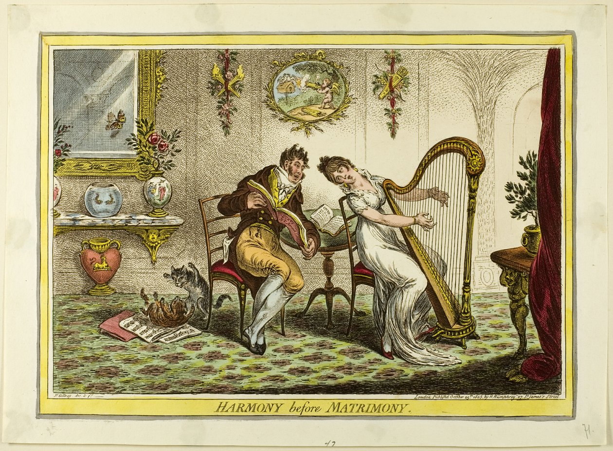 Harmonia przed małżeństwem autorstwa James Gillray