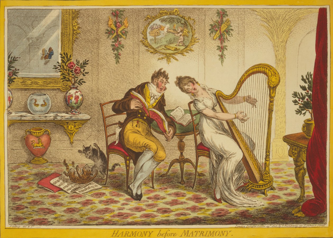 Harmonia przed małżeństwem, 1805 autorstwa James Gillray