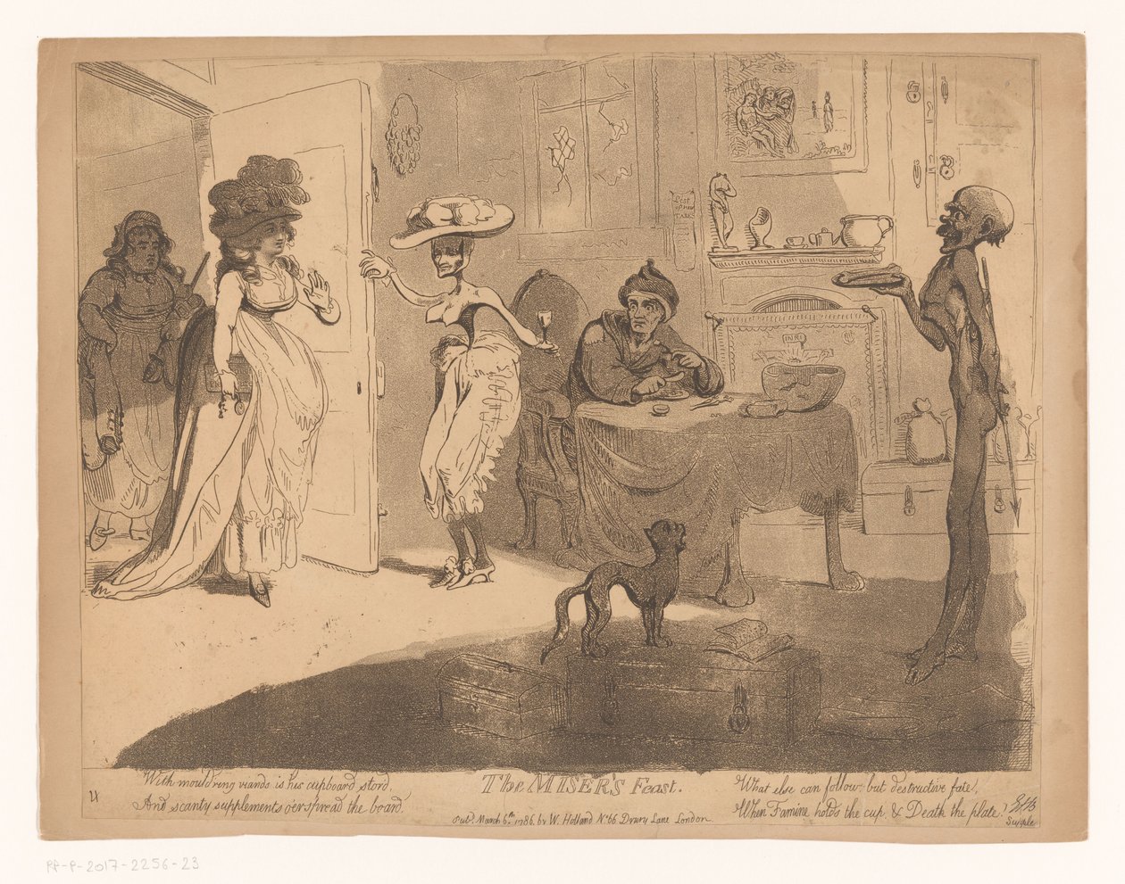 Święto Skąpiec Uczta skąpca (tytuł na obiekcie) autorstwa James Gillray