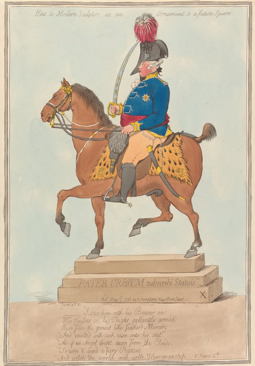 Wskazówka dla współczesnych rzeźbiarzy, jako ozdoba przyszłego placu autorstwa James Gillray
