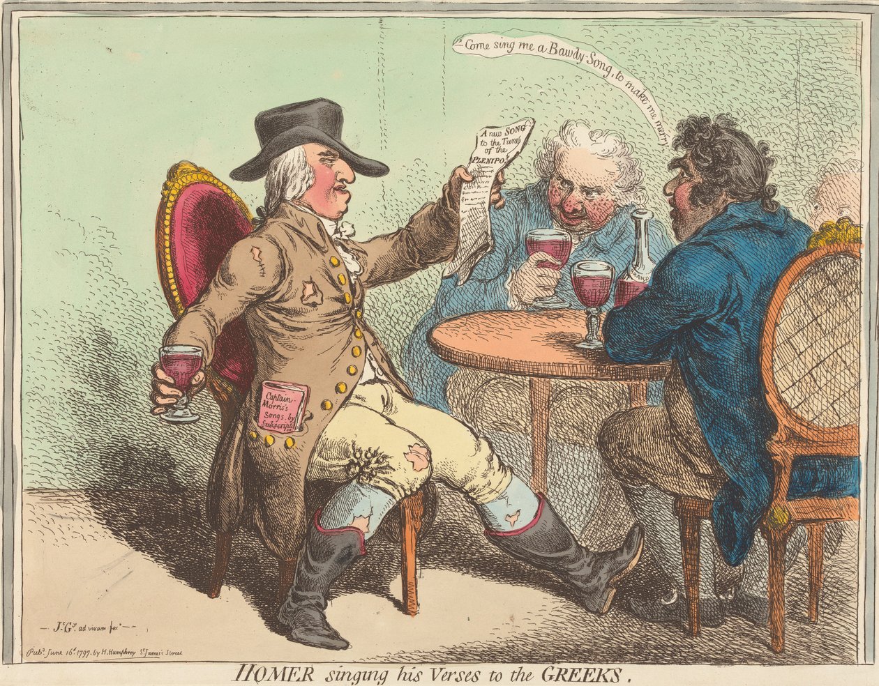 Homer singt seine Verse den Griechen autorstwa James Gillray