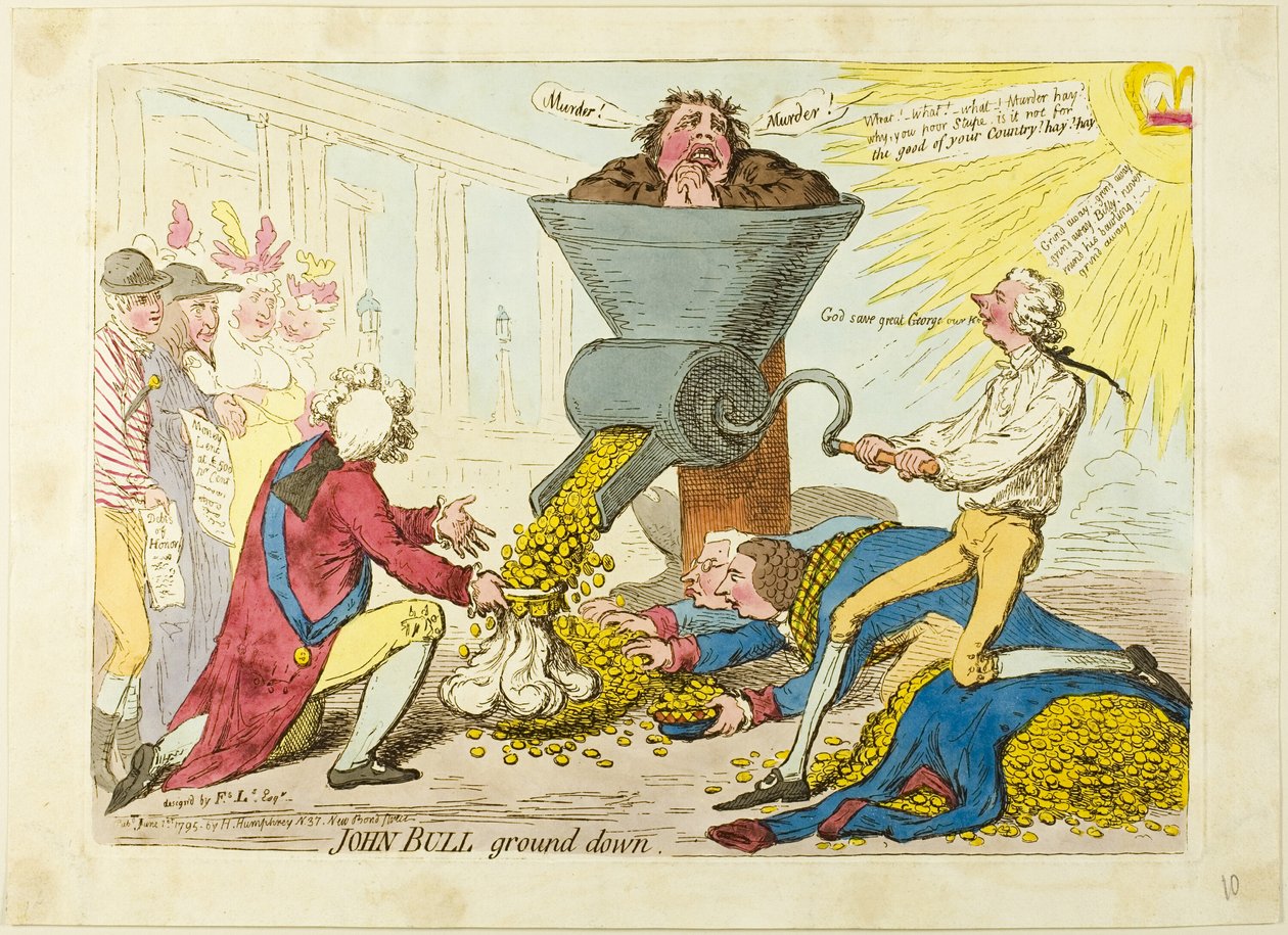 John Bull Ground Down autorstwa James Gillray