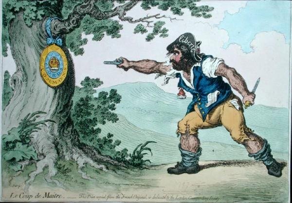 Le Coup de Maitre, wydany przez Hannah Humphrey w 1797 r. (akwaforta ręcznie kolorowana) autorstwa James Gillray