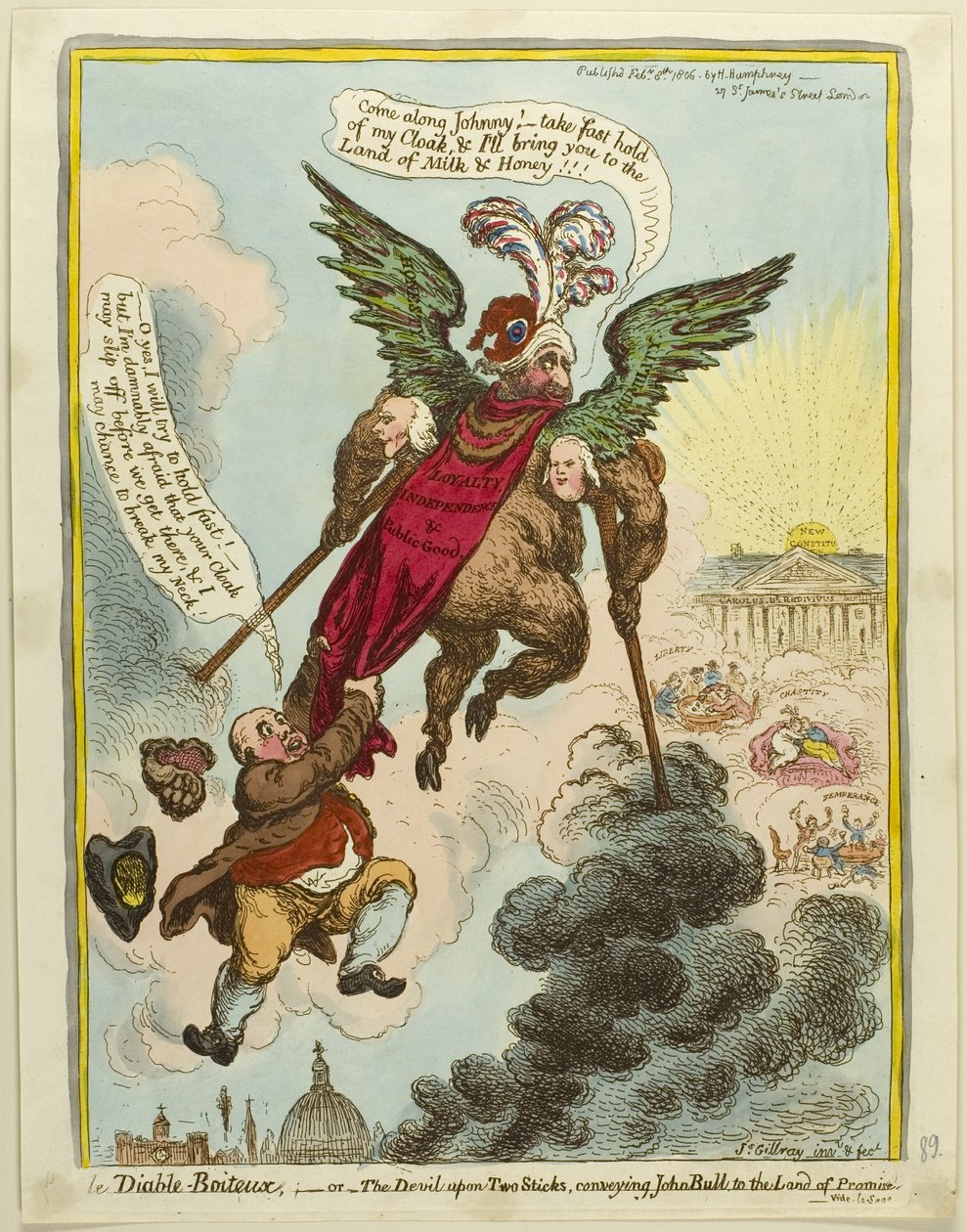 Diabeł-Klame autorstwa James Gillray