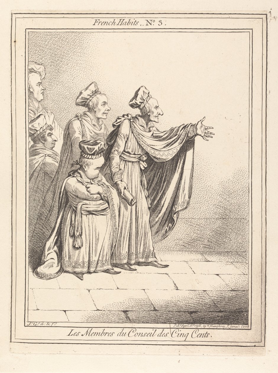 Członkowie Rady Pięciuset. Stroje francuskie nr 3 autorstwa James Gillray