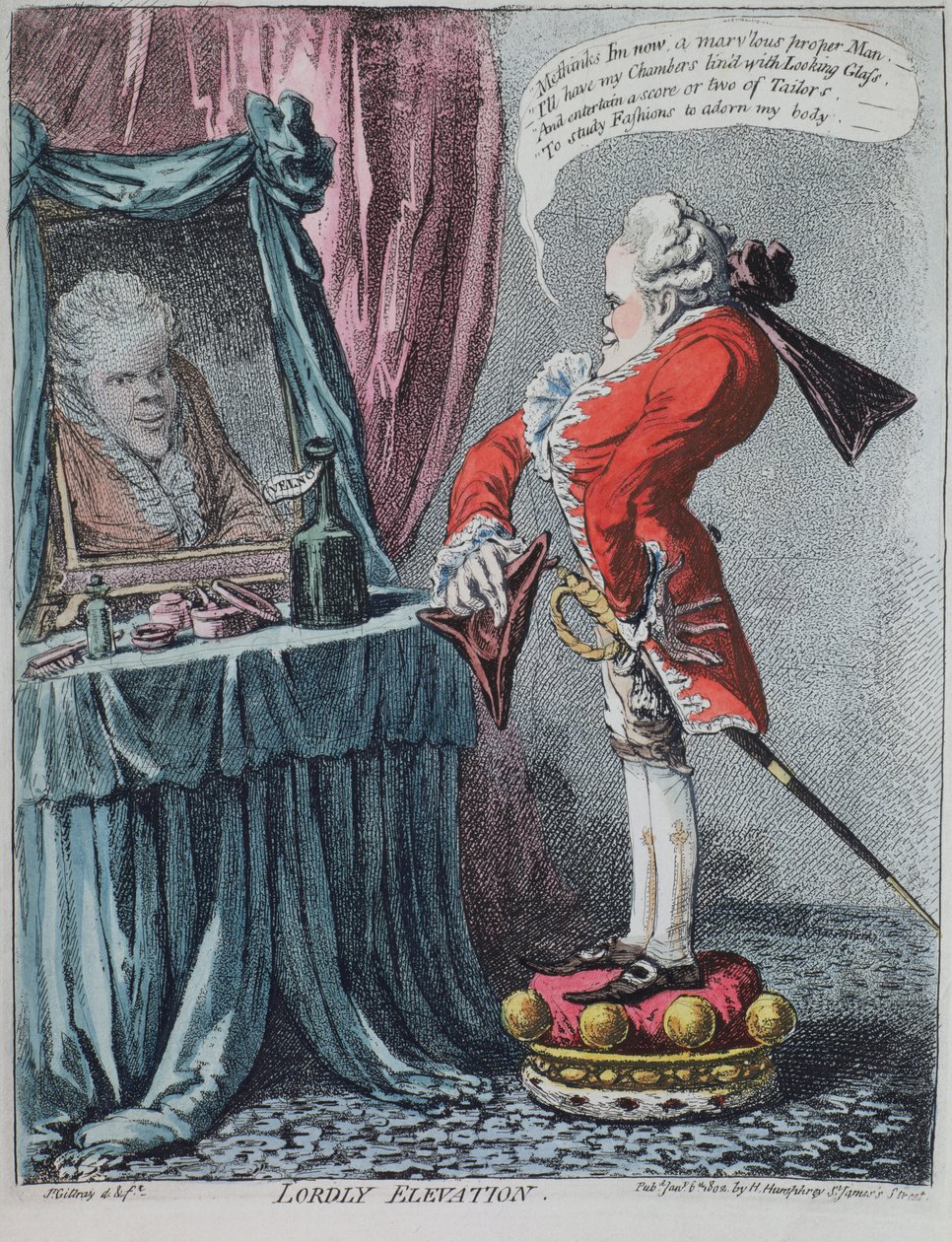 Lordly Elevation, wyd. przez Hannah Humphrey, 1802 autorstwa James Gillray