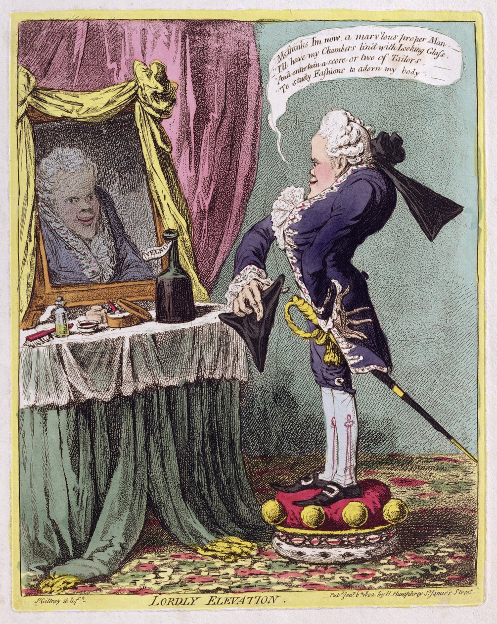 Lordy Elevation, wyd. Hannah Humphrey, 1802 autorstwa James Gillray