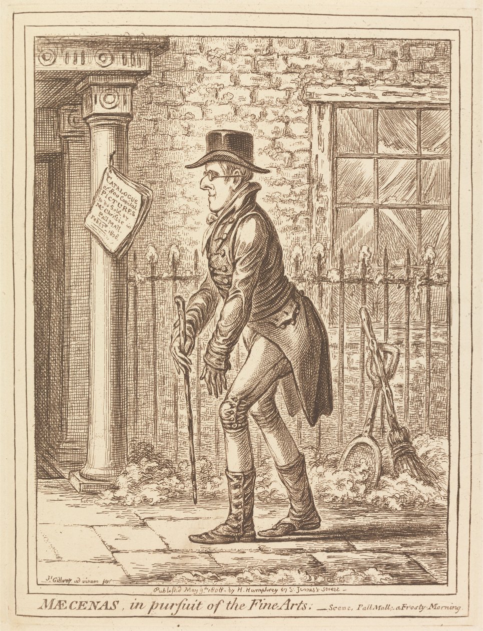 Mecenas, w służbie sztuk pięknych autorstwa James Gillray