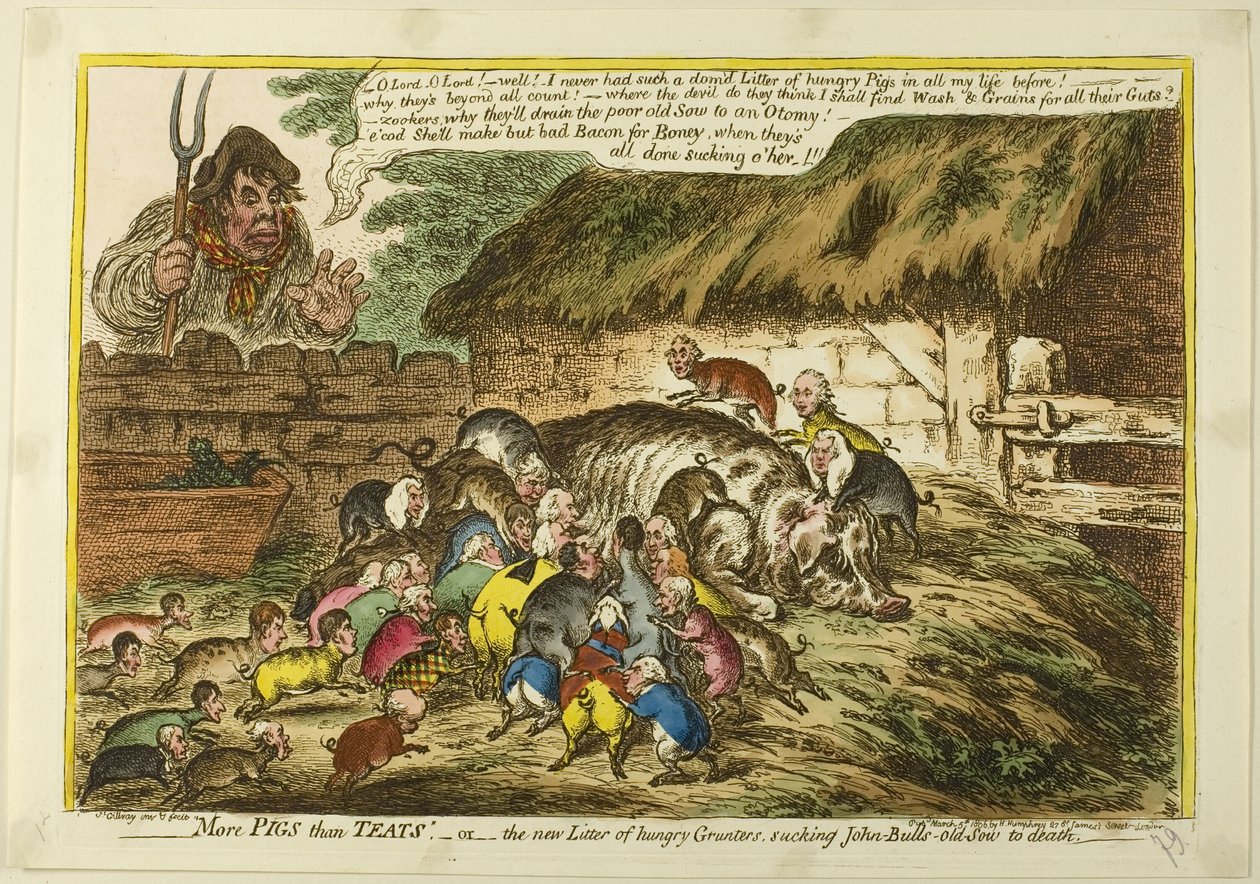 Więcej świń niż smoczków autorstwa James Gillray
