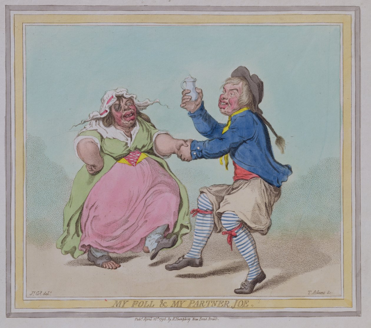 My Sonda i My Partner Joe, grawerowane przez T. Adams, wyd. autorstwa Hannah Humphrey, 1796 autorstwa James Gillray