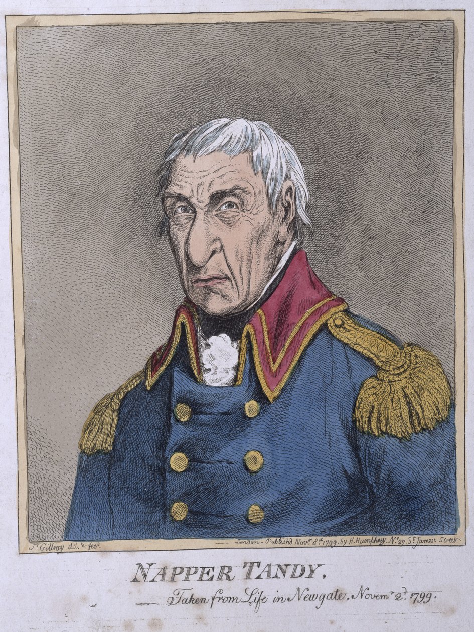 Napper Tandy (1740-1803) wydany przez Hannah Humphrey w 1799 (akwaforta ręcznie kolorowana) autorstwa James Gillray
