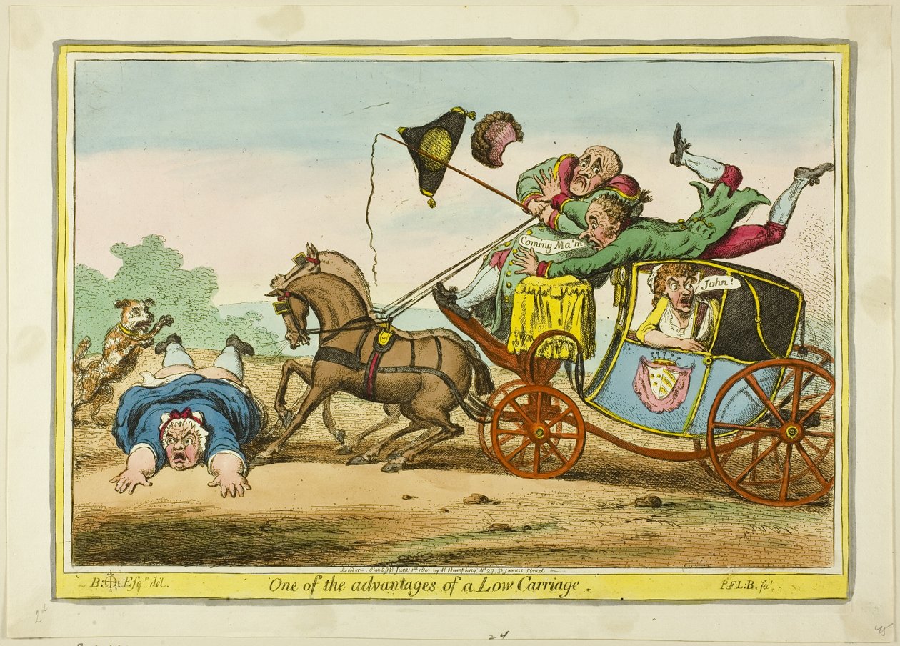 Jedna z zalet niskiego wózka autorstwa James Gillray