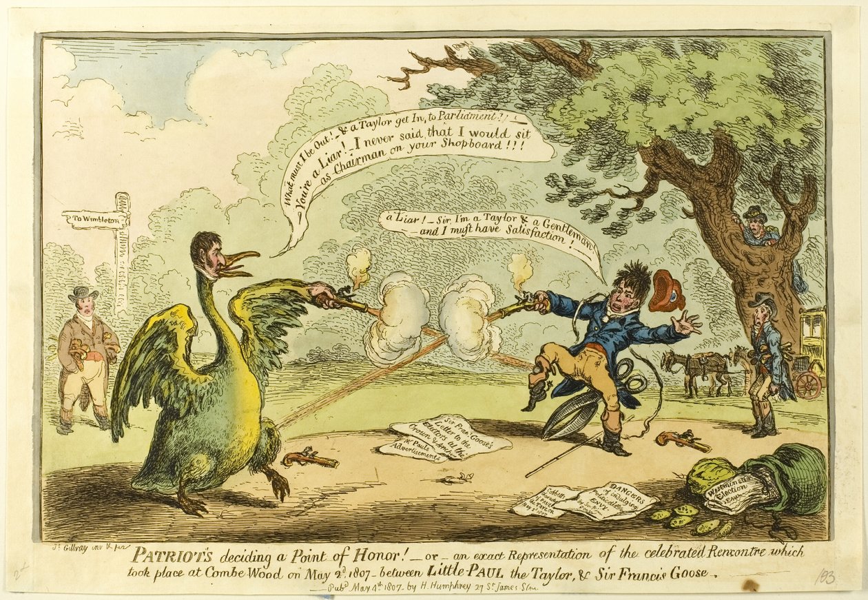 Patrioci - decydujący punkt honoru! autorstwa James Gillray