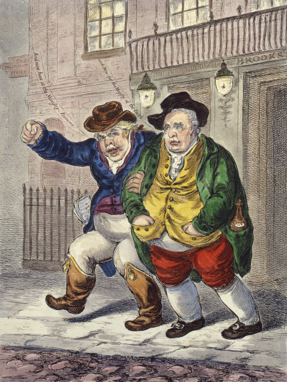 Filary Konstytucji: godzina trzecia i pochmurny poranek, 1809 autorstwa James Gillray