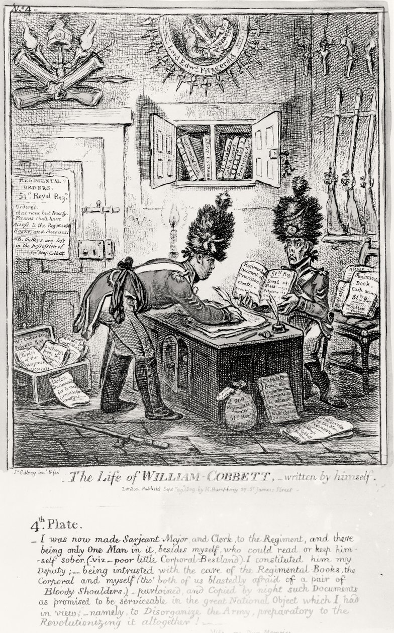 Płyta 4, z The Life of William Cobbett, napisane przez niego samego, wyd. przez H. Humphreya, 1809 autorstwa James Gillray