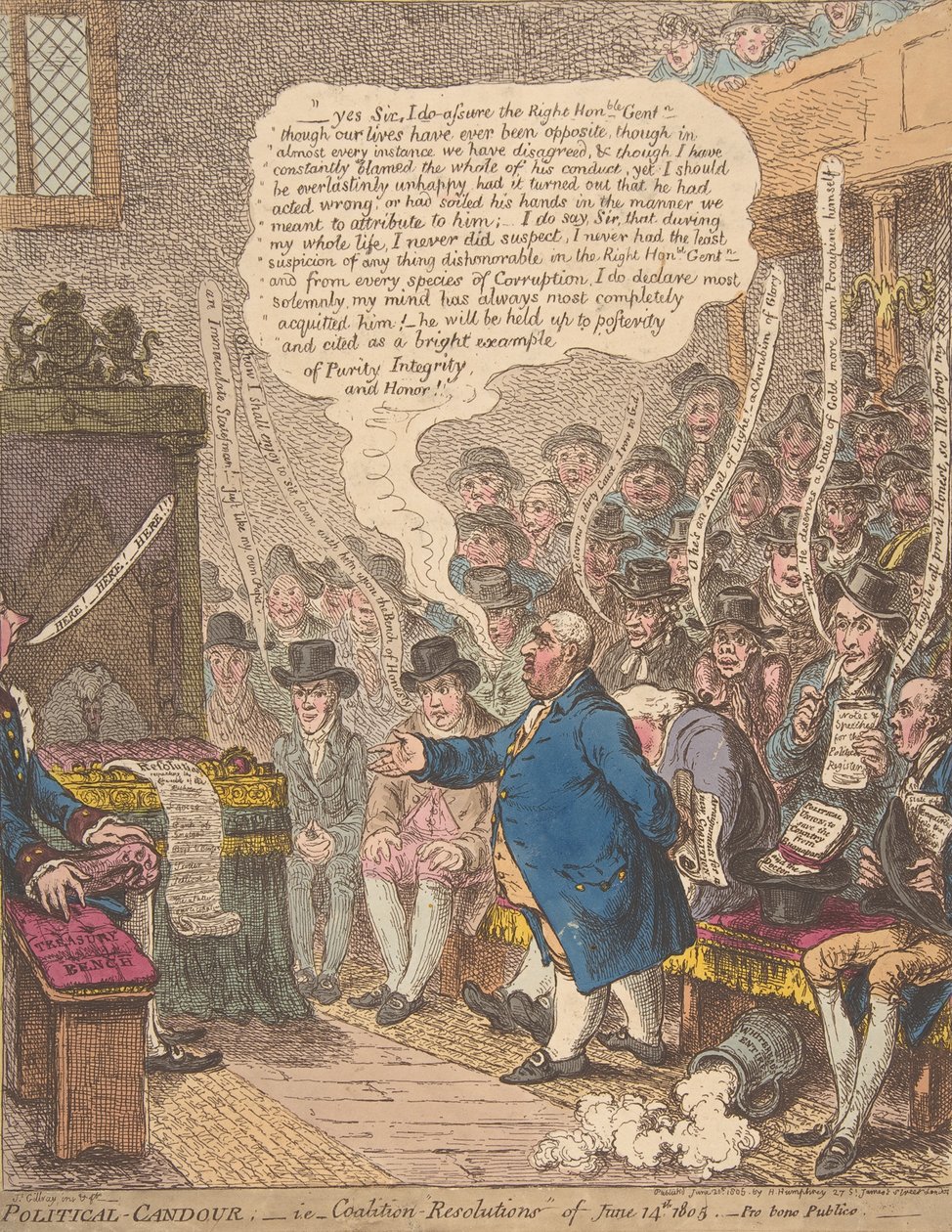 Polityczna-Uczciwość, tj.-Koalicja-Rezolucje z 14 czerwca 1805 r.-Pro bono Publi..., 21 czerwca 1805 r. autorstwa James Gillray