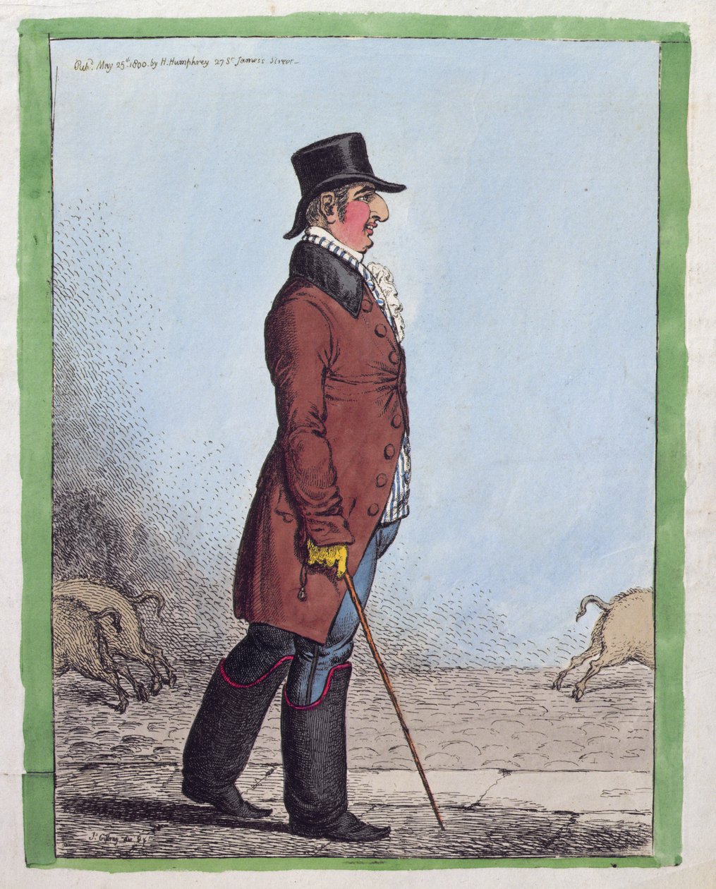 Portret Charlesa Howarda, księcia Norfolk (1746-1815) opublikowany przez Hannah Humphrey w 1800 roku (akwaforta ręcznie kolorowana) autorstwa James Gillray