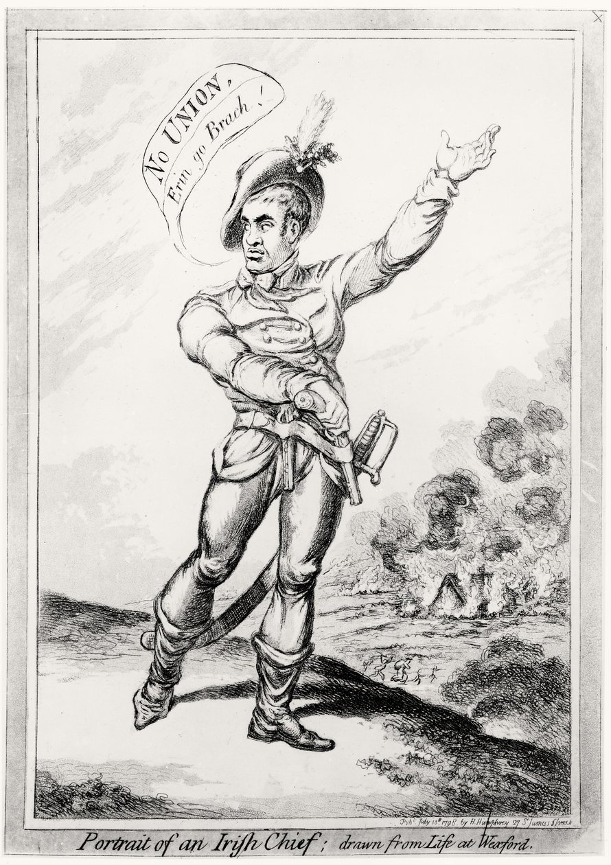 Portret wodza irlandzkiego, zaczerpnięty z życia w Wexford, pub. H. Humphrey, 10 lipca 1798 (patrz 123751 dla koloru) autorstwa James Gillray