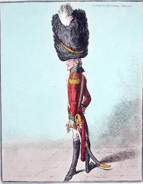 Portret oficera, wydany przez Hannah Humphrey w 1800 roku (akwaforta ręcznie kolorowana) autorstwa James Gillray