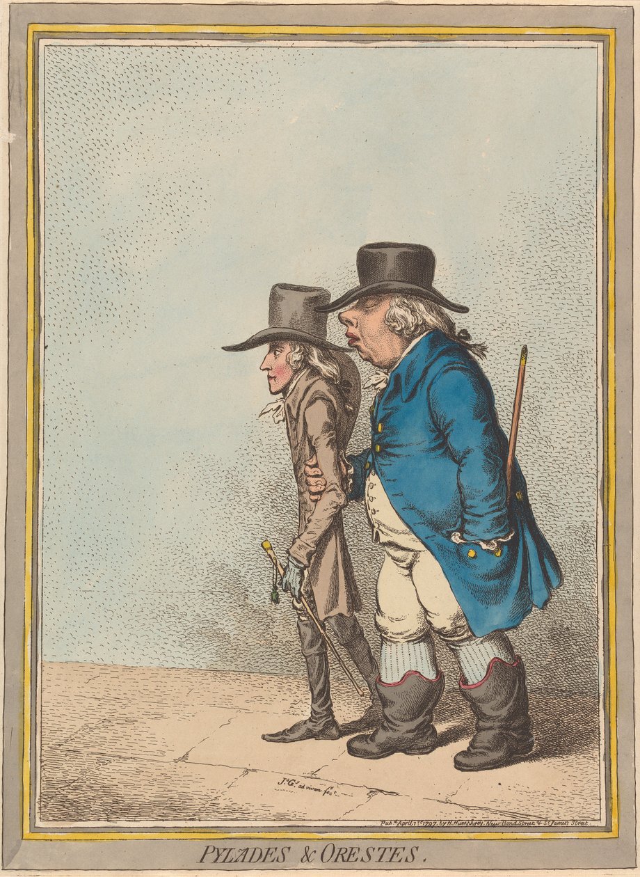 Pylades & Orestes (Statthalter & sein Sekretär) autorstwa James Gillray
