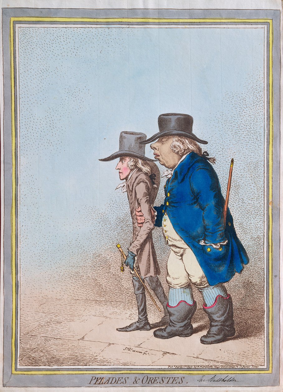 Pilady i Orestes, wyd. autorstwa Hannah Humphrey, 1797 autorstwa James Gillray