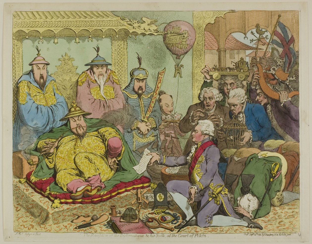 Recepcja Dyplomatique i jego Apartamentu na Dworze Pekinu autorstwa James Gillray