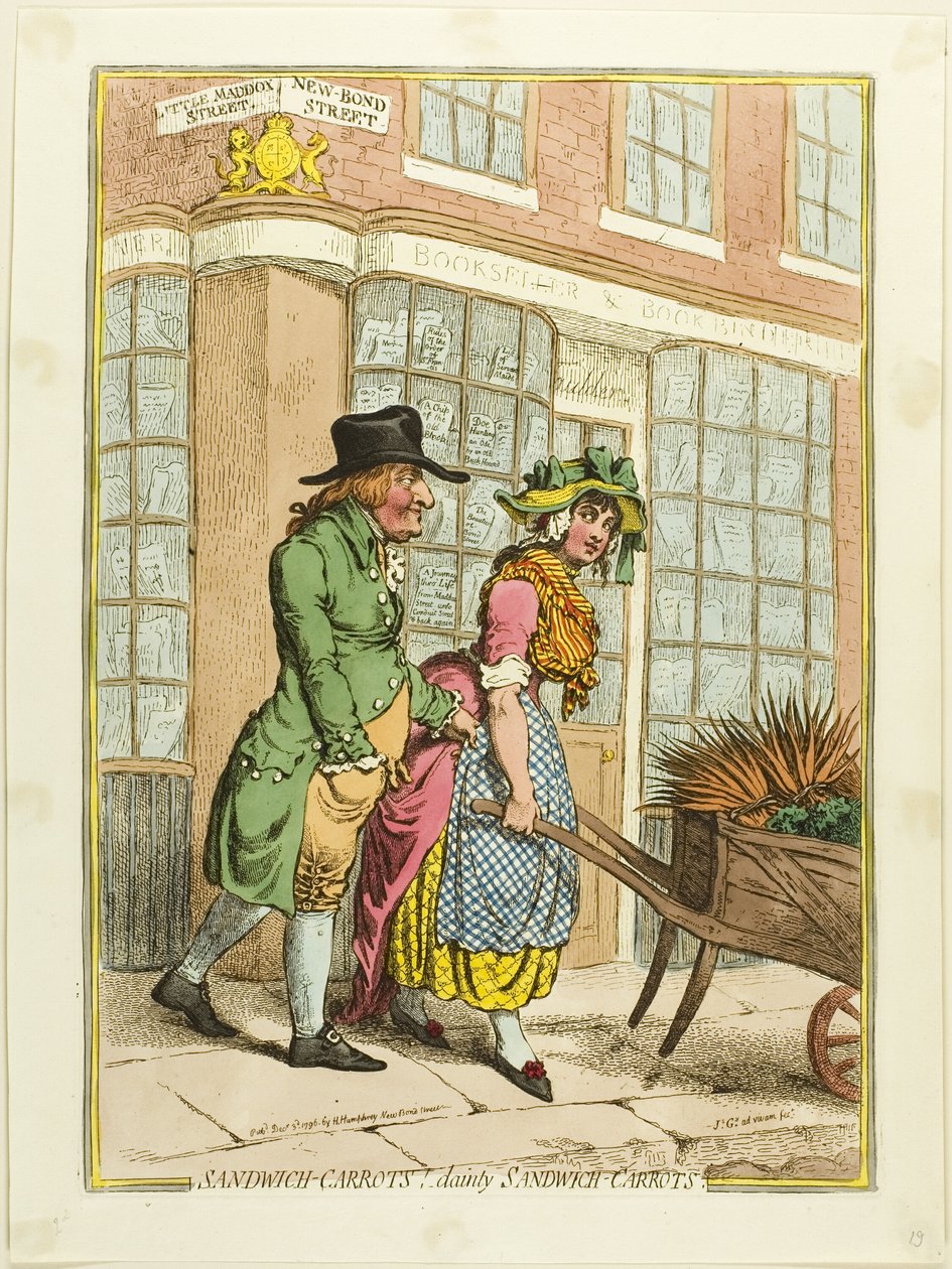 Marchewki kanapkowe! - Delikatne marchewki kanapkowe autorstwa James Gillray