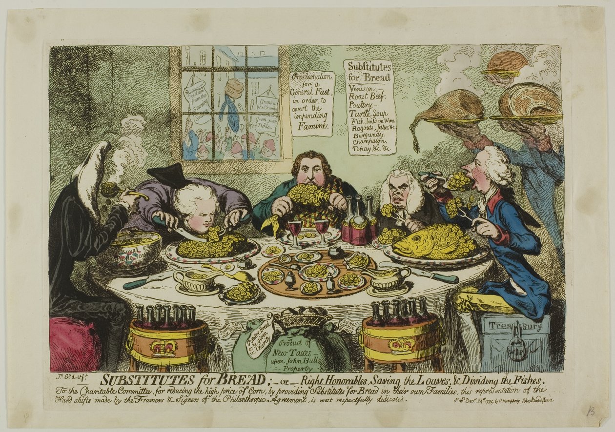 Substytuty chleba autorstwa James Gillray