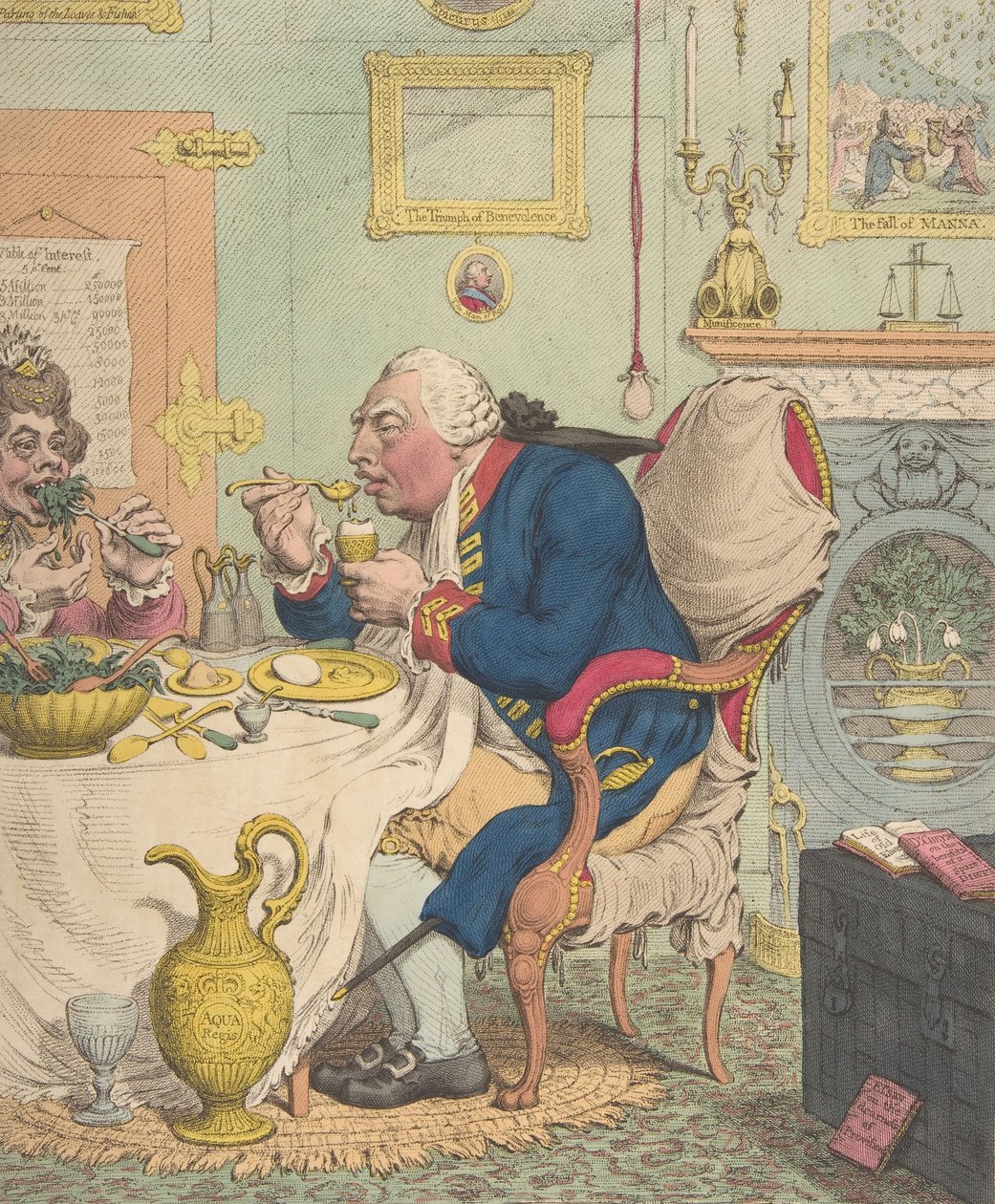 Wstrzemięźliwość podczas oszczędnego posiłku, 28 lipca 1792 r., 28 lipca 1792 r. autorstwa James Gillray
