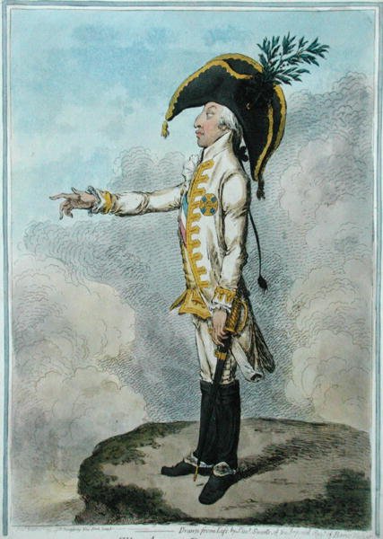 Arcyksiążę, wydany przez Hannah Humphrey w 1790 roku (akwaforta ręcznie kolorowana) autorstwa James Gillray