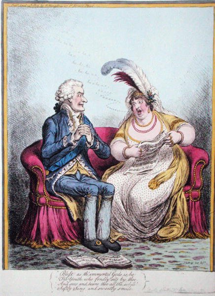 Syrena Bulstrode, wydana przez Hannah Humphrey w 1803 r. (akwaforta ręcznie kolorowana) autorstwa James Gillray
