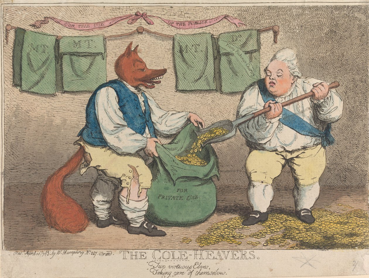 Cole-Heaverowie. Dwa cnotliwe elfy, które troszczą się o siebie autorstwa James Gillray