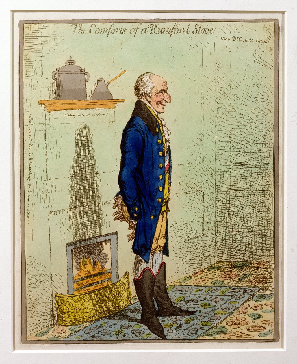 Wygoda Rumforda, wyd. Hannah Humphrey, 1800 (akwaforta i wc) autorstwa James Gillray