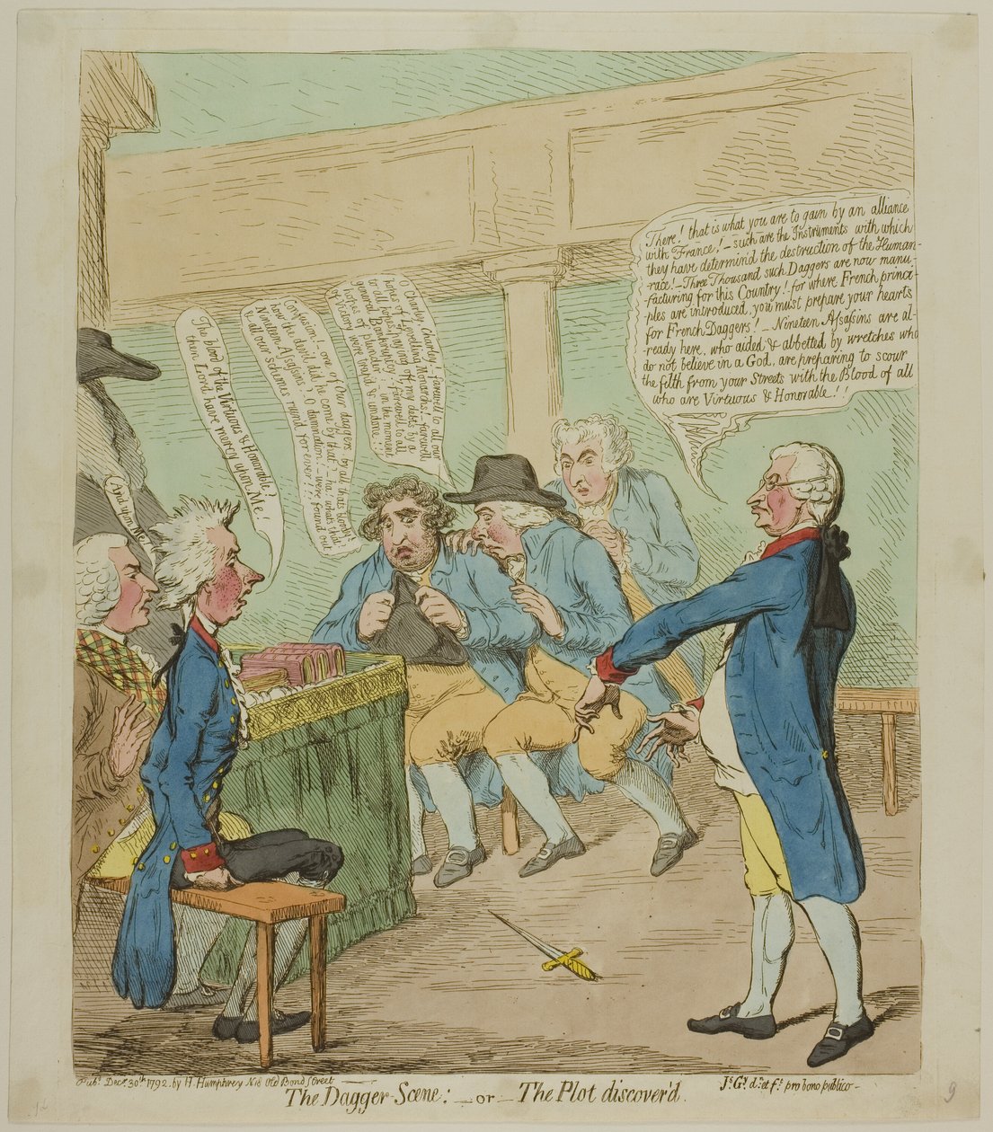 Scena ze sztyletem autorstwa James Gillray