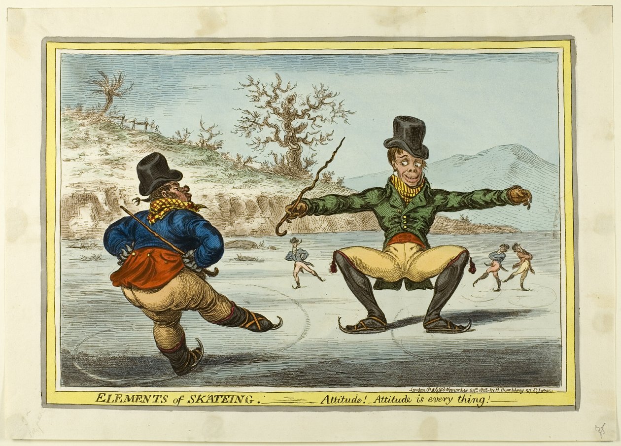 Elementy łyżwiarstwa: Postawa jest wszystkim autorstwa James Gillray