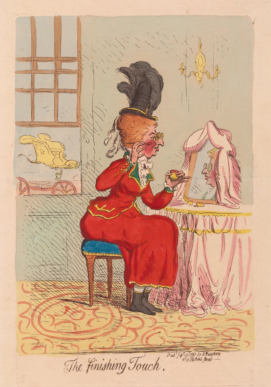 Wykończenie, wyd. 1791 (grawerowanie ręcznie kolorowane) autorstwa James Gillray