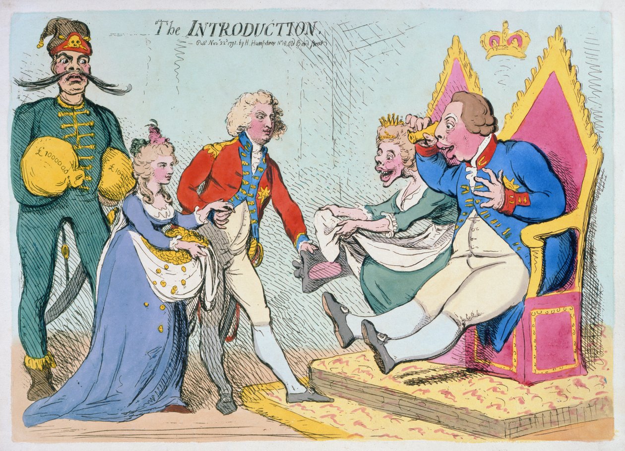 Wprowadzenie, wydane przez Hannah Humphrey, 1791 (akwaforta ręcznie kolorowana) autorstwa James Gillray