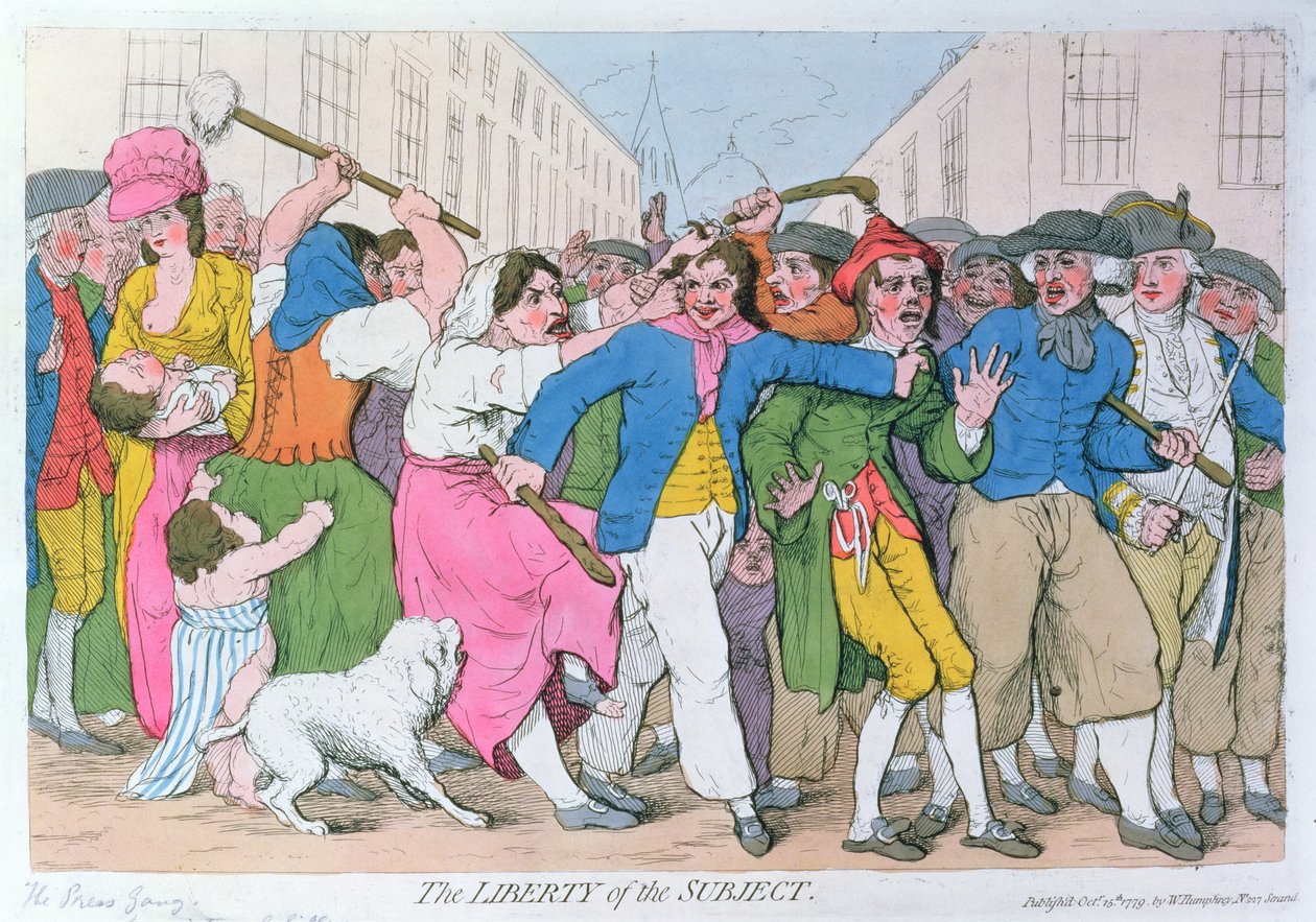 Wolność podmiotu, wyd. H. Humphrey, 15 października 1779 autorstwa James Gillray