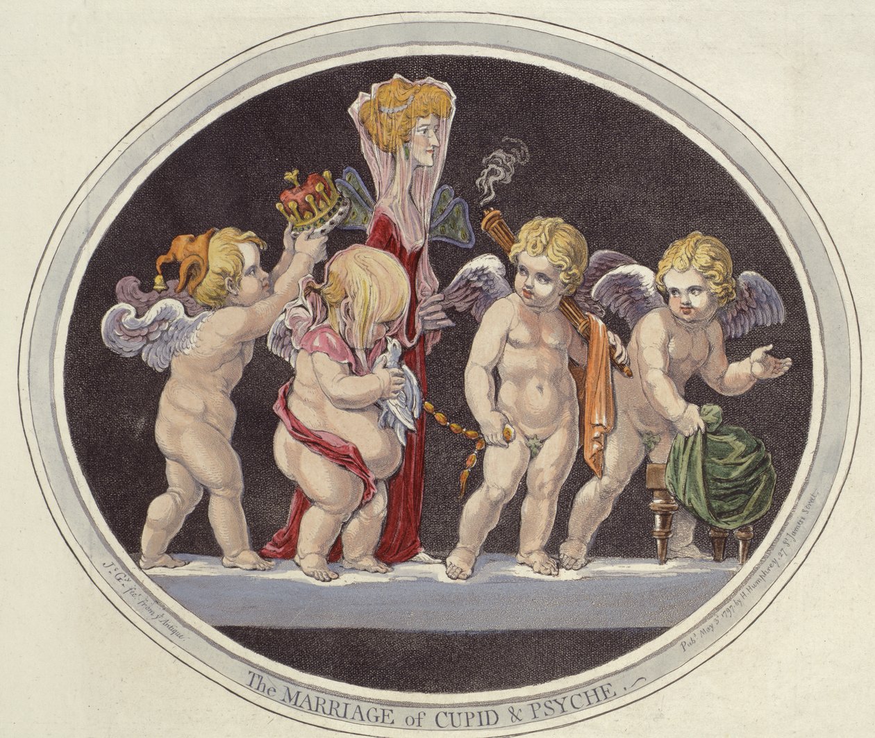 Małżeństwo Kupidyna i Psyche autorstwa James Gillray