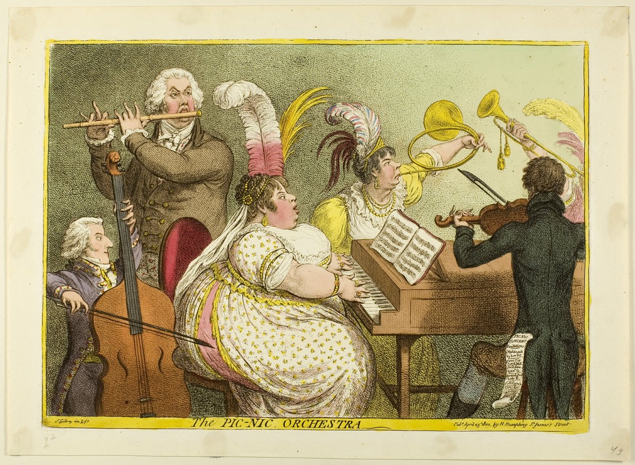 Orkiestra Pic-Nic autorstwa James Gillray